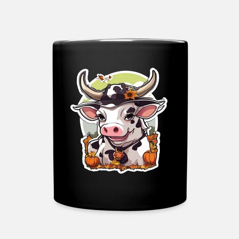 Vache Halloween Vache laitière Vaches Crâne de vache - Mug uni - noir