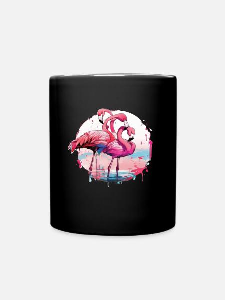 Flamingos - Tasse einfarbig - Schwarz