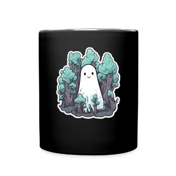Halloween groovy Geist Hippie Wald Vintage - Tasse einfarbig - Schwarz - Vorne