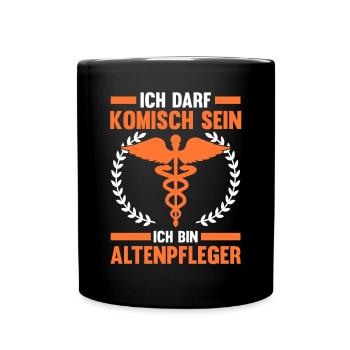Pflege Pflegekraft Altenpfleger - Tasse einfarbig - Schwarz - Vorne