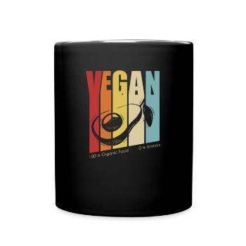 Rétro Vegans Végétalien végétalien Vegan Vegan - Mug uni - noir - Devant
