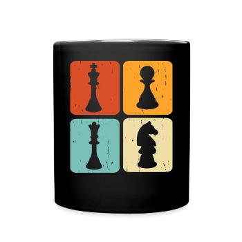 Schach - Tasse einfarbig - Schwarz - Vorne
