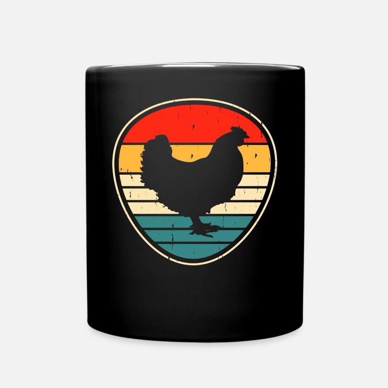 Hühner Huhn - Tasse einfarbig - Schwarz