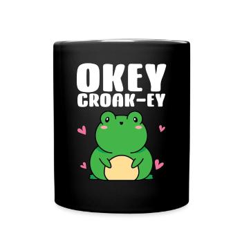 Okey Croakey Mignon Amphibien Herpétologiste Grenouille Lov - Mug uni - noir - Devant