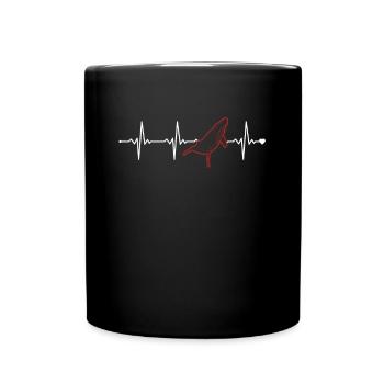 Whale Heartbeat Blue Beluga Cachalot Cetacea - Full Colour Mug - black - Front