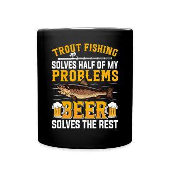 Funny Fishing Men Women - Tasse einfarbig - Schwarz - Vorne