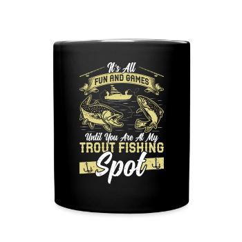 Funny Fishing Men Women - Tasse einfarbig - Schwarz - Vorne