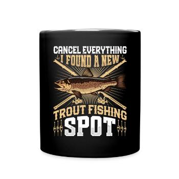 Funny Fishing Men Women - Tasse einfarbig - Schwarz - Vorne