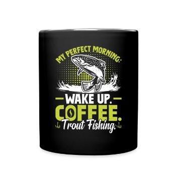 Funny Fishing Men Women - Tasse einfarbig - Schwarz - Vorne