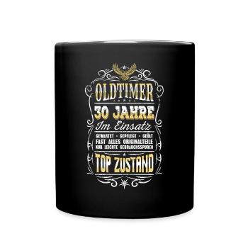 30 Jahre Im Dienst Dienstjubiläum Oldtimer Arbeit - Tasse einfarbig - Schwarz - Vorne