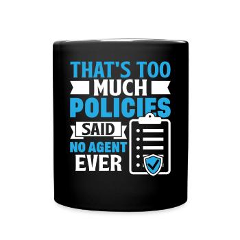 Lustiger Versicherungsmakler - Tasse einfarbig - Schwarz - Vorne