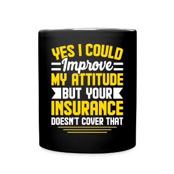 Funny insurance broker - Full Colour Mug - black - Front