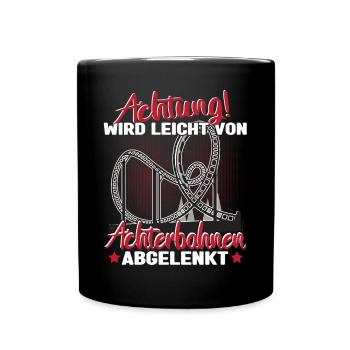 Achterbahn Freizeitpark - Tasse einfarbig - Schwarz - Vorne