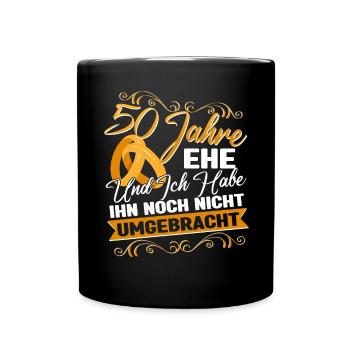 Goldene Hochzeit 50 Jahre verheiratet - Tasse einfarbig - Schwarz - Vorne