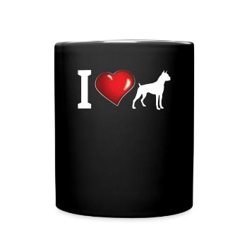 Hund Boxer Hundebesitzer Geschenkidee - Tasse einfarbig - Schwarz - Vorne