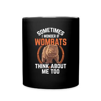 Mädchen das Wombat liebt Australien Beuteltier - Tasse einfarbig - Schwarz - Vorne
