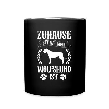 Irischer Wolfshund ist mein Zuhause Wolfhound - Tasse einfarbig - Schwarz - Vorne