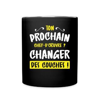Annonce Grossesse Papa Peintre Bâtiment Humour - Mug uni - noir - Devant