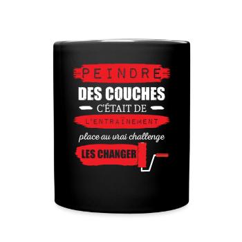 Annonce Grossesse Papa Peintre Bâtiment Humour - Mug uni - noir - Devant