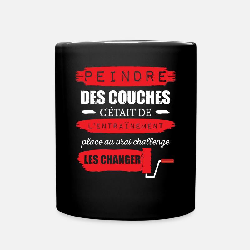 Annonce Grossesse Papa Peintre Bâtiment Humour - Mug uni - noir