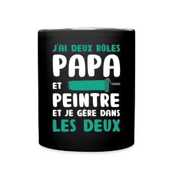 Annonce Grossesse Papa Peintre Bâtiment Humour - Mug uni - noir - Devant