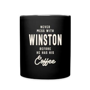 Never Mess With Winston Before Coffee - Full Colour Mug - black - Front