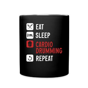 Cardio Drumming Gym Fitness Class Workout - Full Colour Mug - black - Front