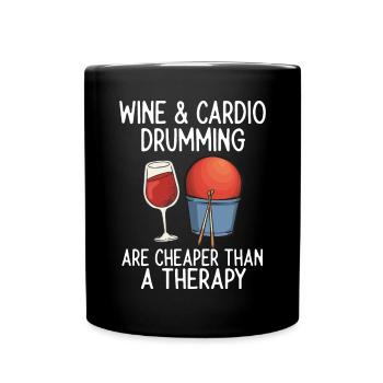 Cardio Drumming Gym Fitness Class Workout - Full Colour Mug - black - Front