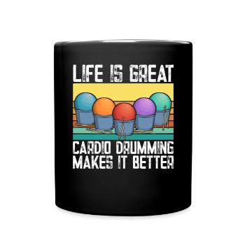 Cardio Drumming Gym Fitness Class Workout - Full Colour Mug - black - Front