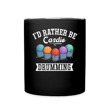 Cardio Drumming Gym Fitness Class Workout - Full Colour Mug - black - Front