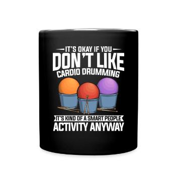 Cardio Drumming Gym Fitness Class Workout - Full Colour Mug - black - Front