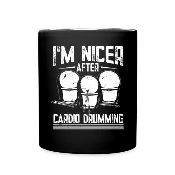 Cardio Drumming Gym Fitness Class Workout - Full Colour Mug - black - Front