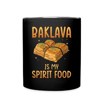 Baklava is my favorite dish - Full Colour Mug - black - Front