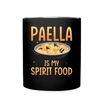 Paella ist meine Leibspeise - Tasse einfarbig - Schwarz - Vorne