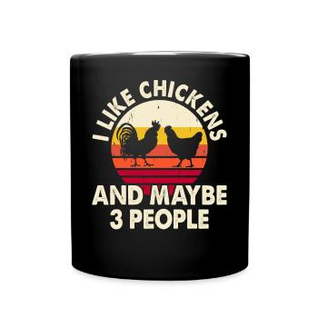 Chickens Chicken - Full Colour Mug - black - Front