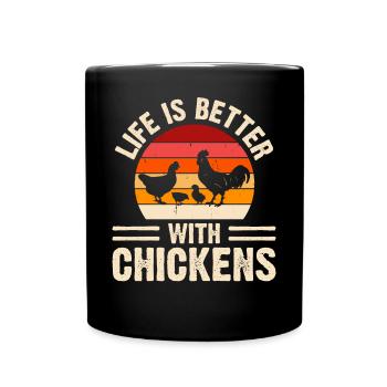 Chickens Chicken - Full Colour Mug - black - Front