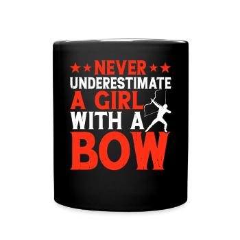 Bogenschütze Bogenschießen - Tasse einfarbig - Schwarz - Vorne