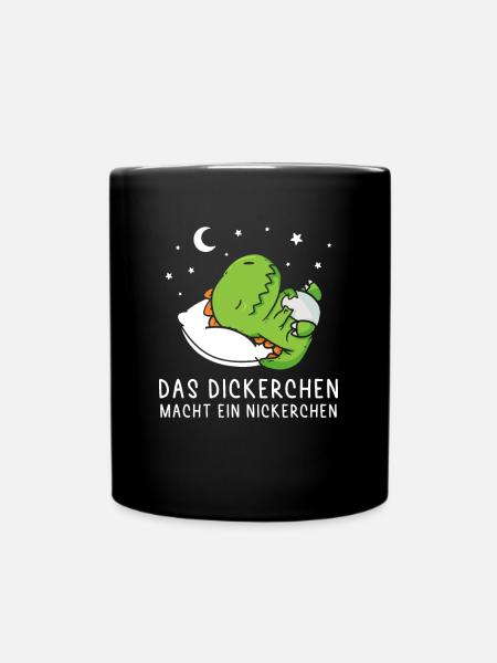 Dickerchen macht Nickerchen Sleepysaurus - Tasse einfarbig - Schwarz