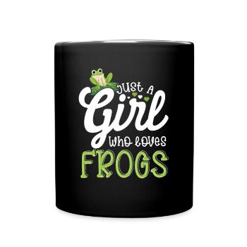 Herpétologiste Amphibien juste une fille qui aime la grenouille - Mug uni - noir - Devant