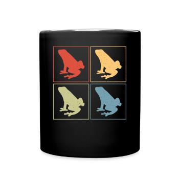 Retro Frog Lover Herpetologist Toad Vintage - Full Colour Mug - black - Front
