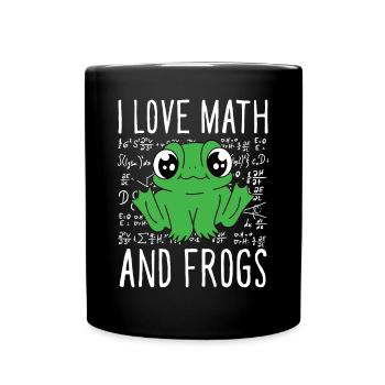 I Love Math And Frogs Herpetologist School Amphibi - Tasse einfarbig - Schwarz - Vorne