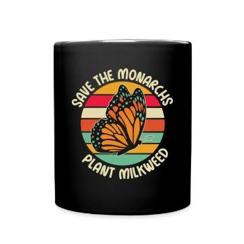 Monarchfalter Butterfly Schmetterling - Tasse einfarbig - Schwarz - Vorne