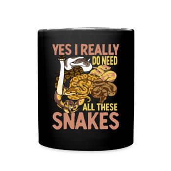 Python Schlange Geschenk - Tasse einfarbig - Schwarz - Vorne