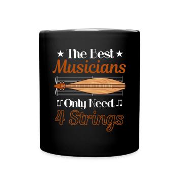 Musikinstrumenten-Musiker, Berg-Dulcimer-Spieler - Tasse einfarbig - Schwarz - Vorne