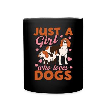 Damen Hunde Hundeliebhaber - Tasse einfarbig - Schwarz - Vorne