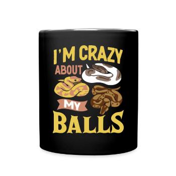 Königspython Ball Python Geschenk - Tasse einfarbig - Schwarz - Vorne