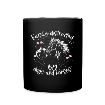 Pferdeliebhaber Pferde Geschenk - Tasse einfarbig - Schwarz - Vorne