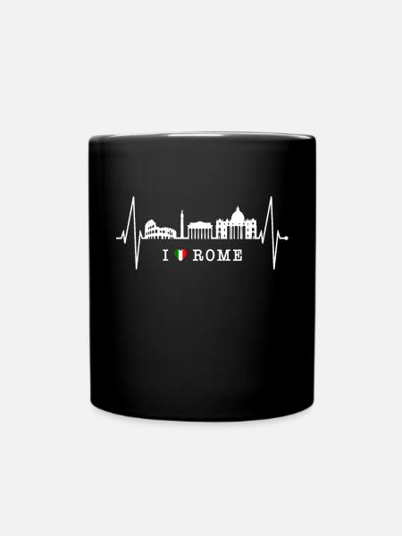 Rome Colisée Heartbeat Roma Skyline Rome Italie - Mug uni - noir