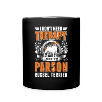 Parson Russell Terrier Therapy - Full Colour Mug - black - Front
