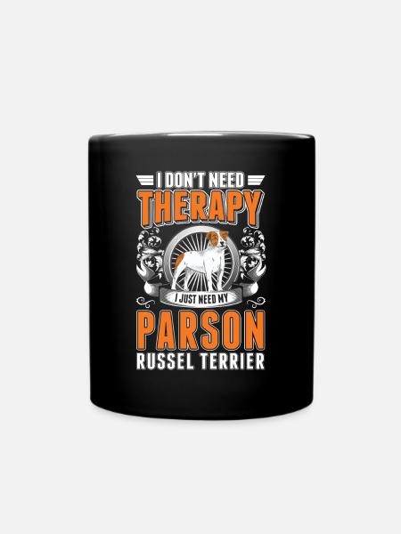 Parson Russell Terrier Therapy - Full Colour Mug - black
